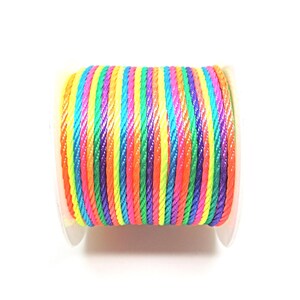 Rainbow Jewellery Cord, 2mm Twisted Ombre Nylon in a 5 Metre Length for Necklace and Bracelet Making image 3