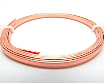Rose Gold Flat Tape Wire, Plated Copper Tape, 1 Metre Flat Wire, 3mm x 0.75mm Wire, Jewelry Wire, Wire Wrapping, UK Shop