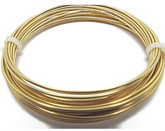 Fil rond en laiton de 1,5 mm, ne ternit pas, calibre 15, 1,75 mètre, pour emballage de fil de fer, bijoux et créations techniques mixtes, boutique britannique