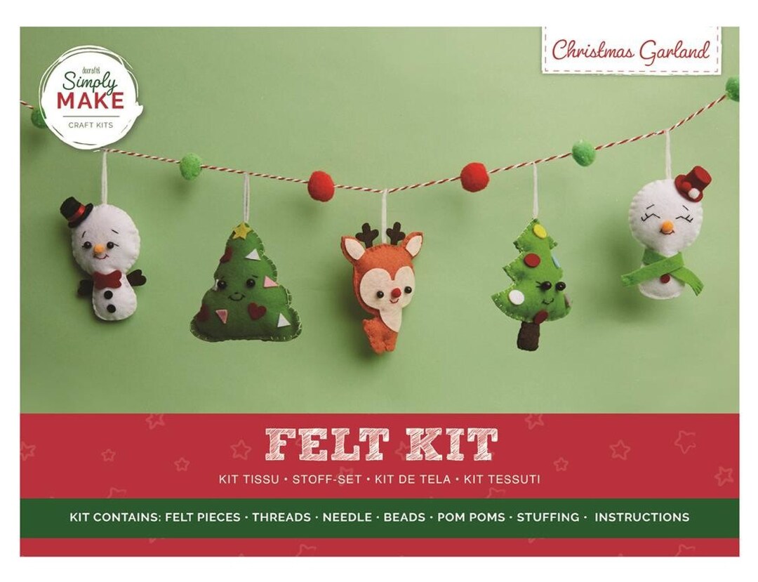 Christmas Felt Garland Kit Make Your Own Reindeer Garland Etsy UK