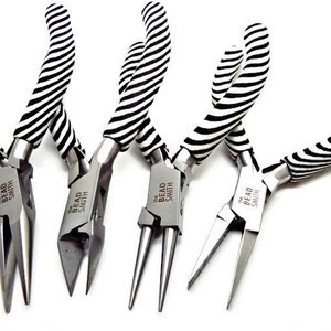 Chain Nose Pliers, Zebra Design Pliers, Polished Steel, Double Leaf Spring, Boxjoint Pliers, Slip Resistant Grip, Jewelry Plier, UK Seller image 5