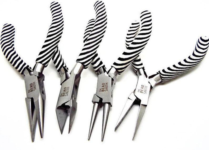 Chain Nose Pliers, Zebra Design Pliers, Polished Steel, Double Leaf Spring, Boxjoint Pliers, Slip Resistant Grip, Jewelry Plier, UK Seller image 5