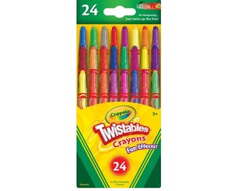 24 Twistable Wax Crayons, Crayola for Kids, Coloring Crafts, 8 Neon, 8 Rainbow & 8 Regular Crayons, Colouring In, KIds Art Tools, UK Shop