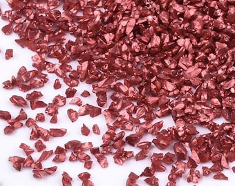 50g/20g Red Glass Chip Embellishments, 0.4-0.6mm, Metallic Glass Inclusions for Resin, Indian Red Crushed Glass, Crystal Stones, UK Shop