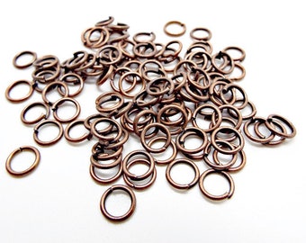 200x 7mm Red Copper Jump Rings, Bulk Brass Findings, 7x1mm Copper Color Findings, Jewelry Supplies, UK Shop