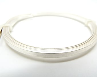 Silver Plated Wire, Flat Wire, Copper Tape, Silver Flat Wire, 1 Metre Wire Tape, 3mm x 0.75mm Wire, Jewelry Wire, Wire Wrapping, UK Seller