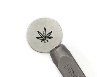 6mm Hemp Leaf Stamp, Steel Stamping Punch, Marijuana Design, Hand Stamping Tool, ImpressArt Leaf Punch, UK Shop