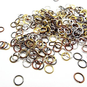 Bulk Jump Rings, 6x0.7mm, Mixed Color Pack, Jewelry Findings, Pack of 200-1000, 6 Colors, 6mm Jump Rings, Open Jump Rings, UK Supplies image 5