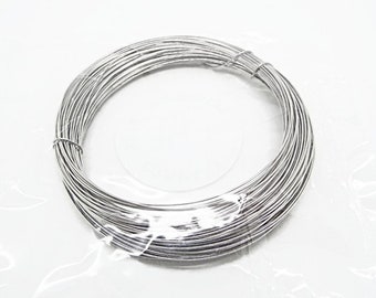 0.9mm Stainless Steel Wire, 5 Metre Steel Coil, Dark Silver Wire, Wire Wrapping, Jewelry Making, UK Wire, Hard Wire, UK Shop