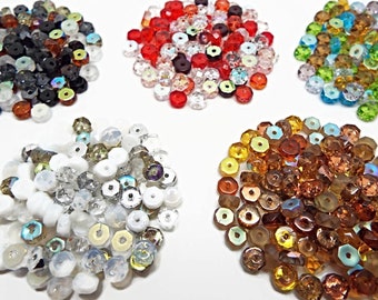 100 Preciosa Czech Glass Faceted Rondelle Beads, 10 Color Choices, Beaded Jewelry Supplies, UK Shop