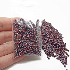 1200 Tri Color Seed Beads, Glass Beads, 20g Blue Red and Black, Size 11/12, 1.5-2mm Seed Beads, Bead Looming, UK Shop image 5