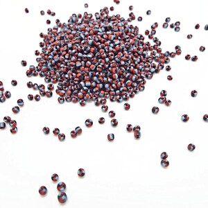 1200 Tri Color Seed Beads, Glass Beads, 20g Blue Red and Black, Size 11/12, 1.5-2mm Seed Beads, Bead Looming, UK Shop image 7