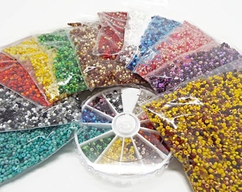 1000 Preciosa 11/0 Seed Beads, Czech Glass, 12 Color Mixes, Bead Weaving, 7.9 Gram Bag, Beaded Jewelry Making, UK Shop