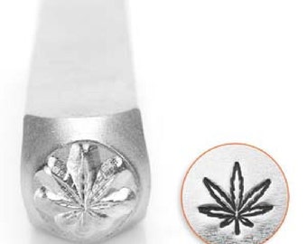 Hemp Stamp 6mm, Hemp Leaf Stamp, 6mm Metal Punch, Marijuana Stamp, Hand Stamping Tool, Design Stamp, Marijuana Leaf, Leaf Punch, UK Seller