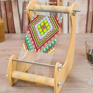 Bead Loom Kit, Table Top Loom, Bead Kit, Wooden Loom, DIY Bead Kit, Make Jewelry, Bead Weaving, Includes Beads, Thread, Needles, UK Shop