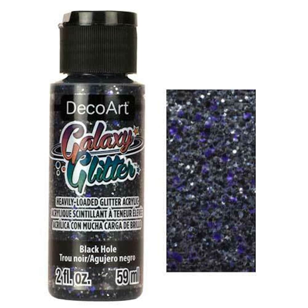 59ml Acrylic Black Glitter Paint, Decoart Black Hole, Paint on Water