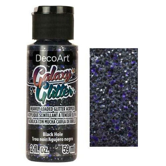 59ml Acrylic Black Glitter Paint, DecoArt Black Hole, Paint On Water Based  Premium Glitter Acrylic, 10 Colors, UK Shop