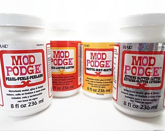 Mod Podge 8oz Gloss or Matte Glue Sealant and Craft Adhesive, 236ml, Waterbased Sealer, Craft Supplies, UK Shop