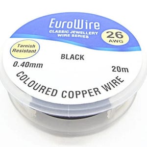 Black Copper Wire in 4 Sizes for Stone Wrapping, Jewellery Making and Crafts, 0.4mm, 0.6mm, 0.8mm, 1mm image 4