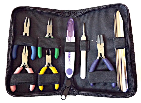 Beadsmith Tool Kit, Mini Plier Kit, Jewelry Plier Set, Set of 5 Pliers, 8pc Plier  Kit, Canvas Case, Includes Scoopeez, UK Seller 