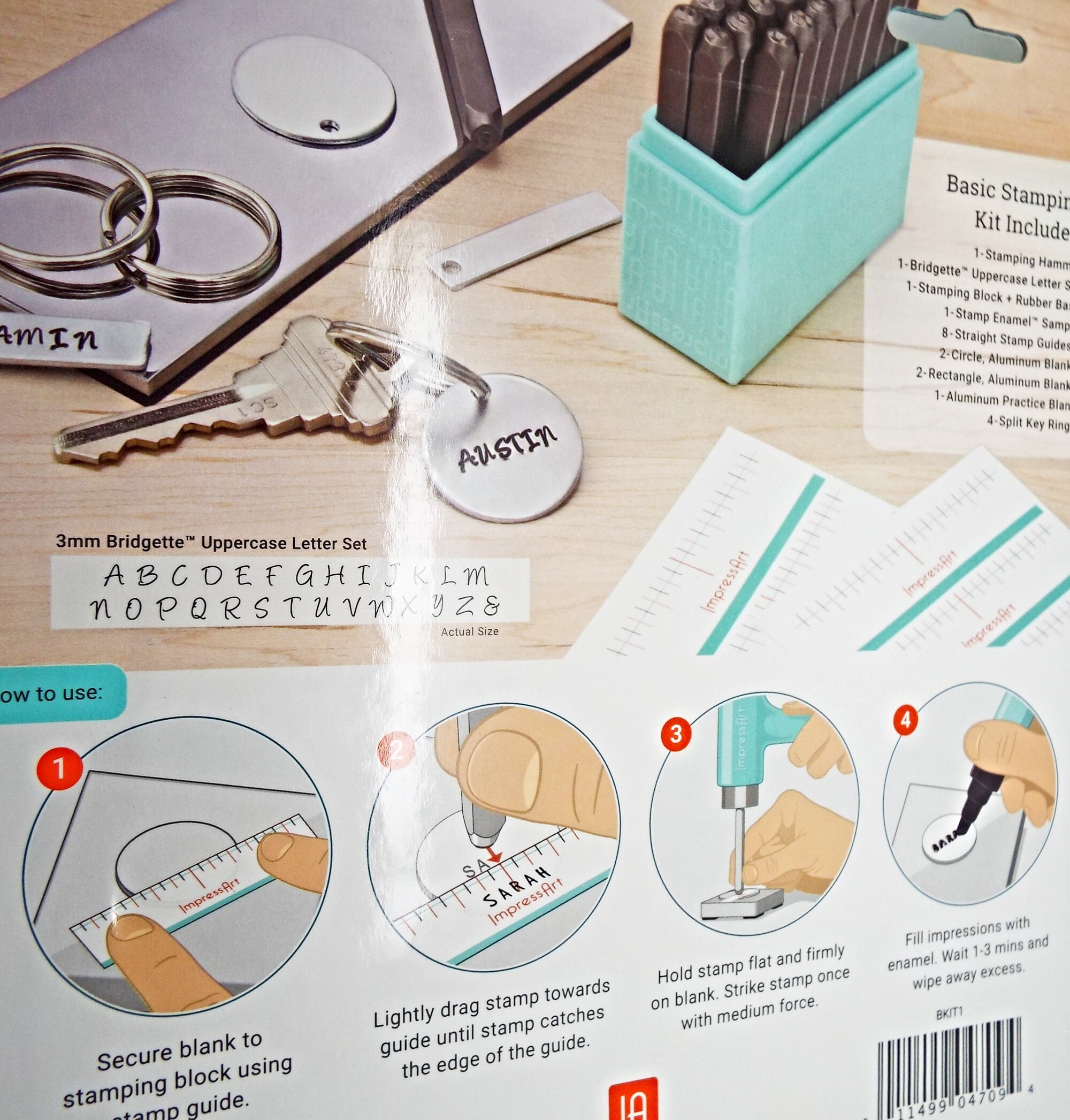 ImpressArt Metal Stamping Kit for Jewelry Making - Basic Uppercase (3mm)