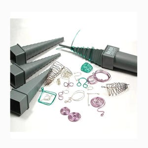 5pc Wire Shaping Mandrel Set, 4 Shaped Heads, Oval Square Round and Triangle, BeadSmith Mandrel 4X, Looping Tool for Wire Coils