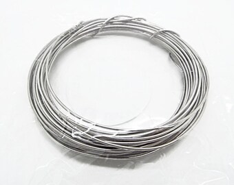 1mm Stainless Steel Wire, 18 Gauge Steel, Dark Silver Wire Coil, 5 Metres Steel Wire, Wire Wrapping, Jewelry Making, UK Wire Supply