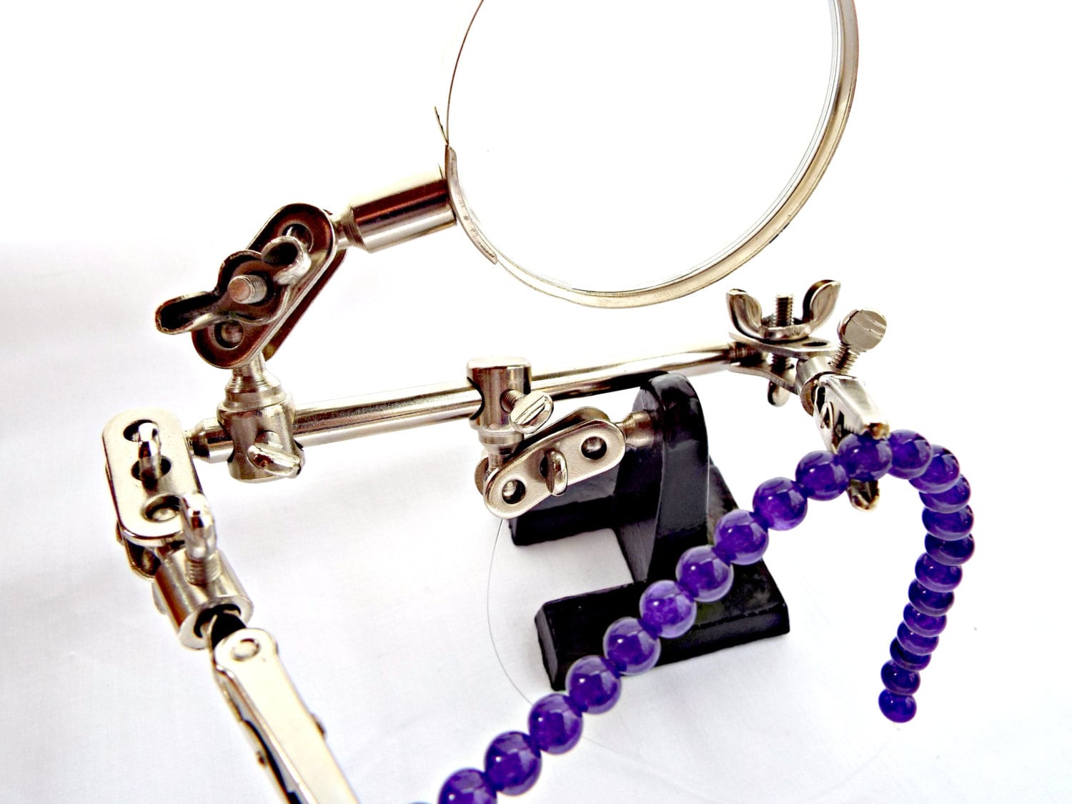 Third Hand Helping Hand Jewelry Magnifier Alligator Clips Etsy