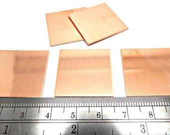 5x 25mm Copper Squares, Stamping Copper, 1mm Thick, Copper Blanks, Stamp Jewelry, Bare Copper, Stamping Blanks, Copper Tags, UK Seller