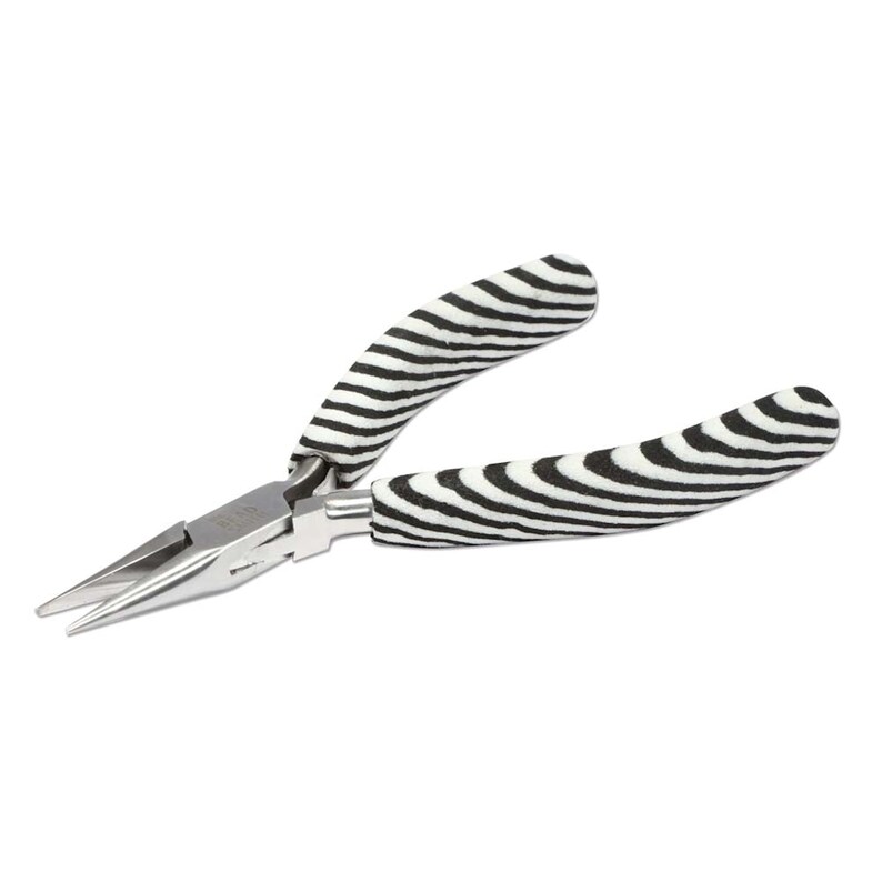 Chain Nose Pliers, Zebra Design Pliers, Polished Steel, Double Leaf Spring, Boxjoint Pliers, Slip Resistant Grip, Jewelry Plier, UK Seller image 3