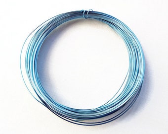 0.5mm Blue Copper Wire, 15 Metre Coil, Craft Supplies, Light Blue Craft Wire, JewelryMaking & Wire Wrapping, UK Shop