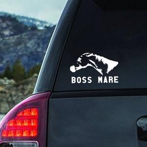 Boss Mare Decal - Equestrian Horse Gift for cars, trucks, trailers, mugs, laptops, notebooks - funny bumper sticker Stocking Stuffer