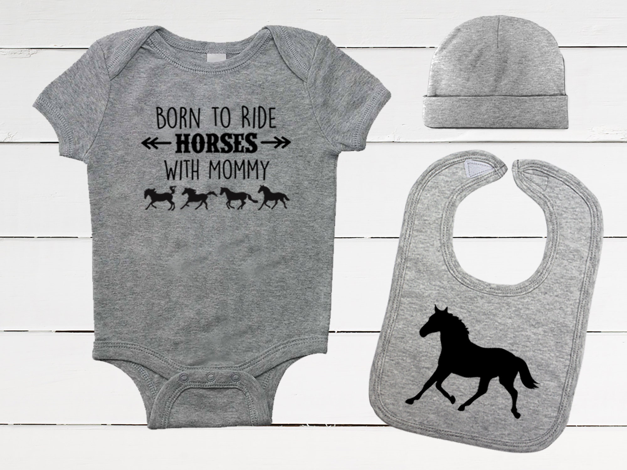 Born To Go Riding With Mommy Gift for Horse Lover Cute Baby Bodysuit Baby Shower