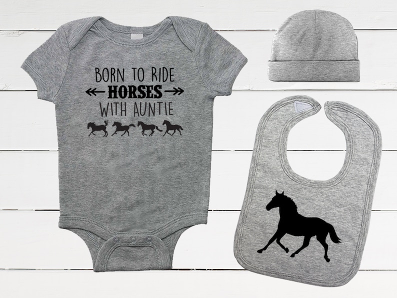 Short Sleeve Horse Bodysuit for Infant Boys Girls and Surprises Equestrian Creations This Baby Needs a Pony