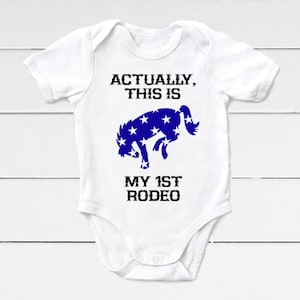 My 1st First Rodeo One Piece Bodysuit, Baby Boy Horse Onesie, Equestrian Clothes Western Country Newborn Gift Riding Pony Bronco Blue Stars