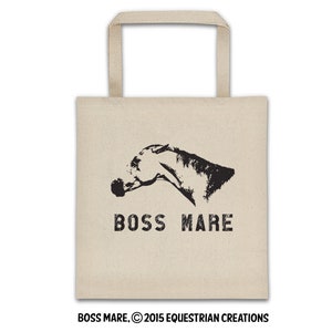The Boss Mare Tote Bag - Heavy Duty Canvas Tote for Horse Lovers and Equestrians by Equestrian Creations
