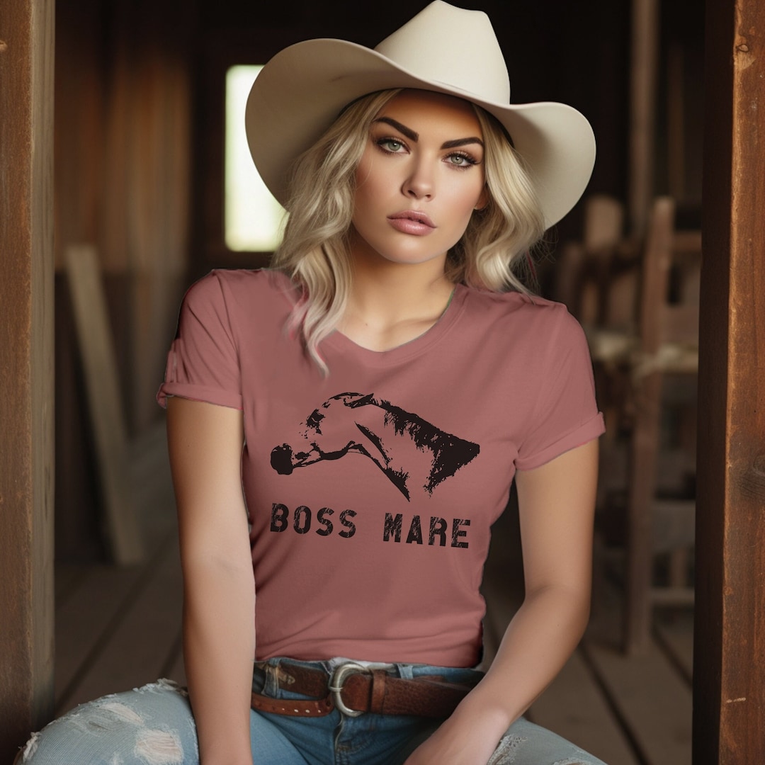 Boss Mare Women's Relaxed Fit Horse Tshirt, Equestrian Gift Apparel