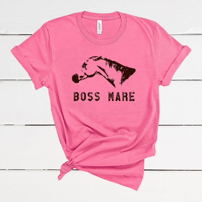 The Boss Mare T-Shirt Unisex Short Sleeve Horse Tee, Equestrian Gift for Women Teen Apparel in Gray Purple Pink Blue image 8