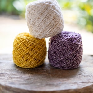 HEMP yarn, 125 METRE BUNDLE, organic hemp yarn, small craft projects, fiber arts, knitting, exfoliating pads, crochet, weaving , basketry