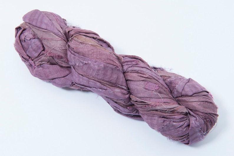 Recycled Sari silk ribbon Lavender