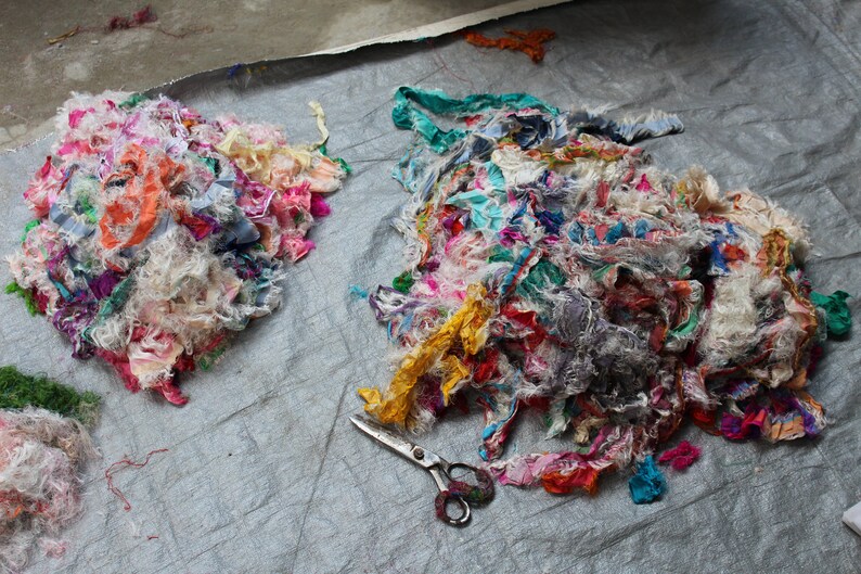 Recycled Sari silk ribbon Pastel Purple 132