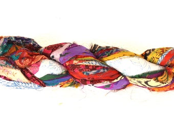 Recycled Sari silk ribbon - Strips 212 Journal Sari Silk Ribbon Bundles, Sari Tassels, Sari Wall Decor, Sari Dream Catcher Streamers