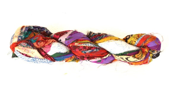 Recycled Sari Silk Ribbon Strips 212 Journal Sari Silk Ribbon