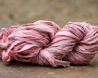 Recycled Sari silk ribbon - Pink Palette 111