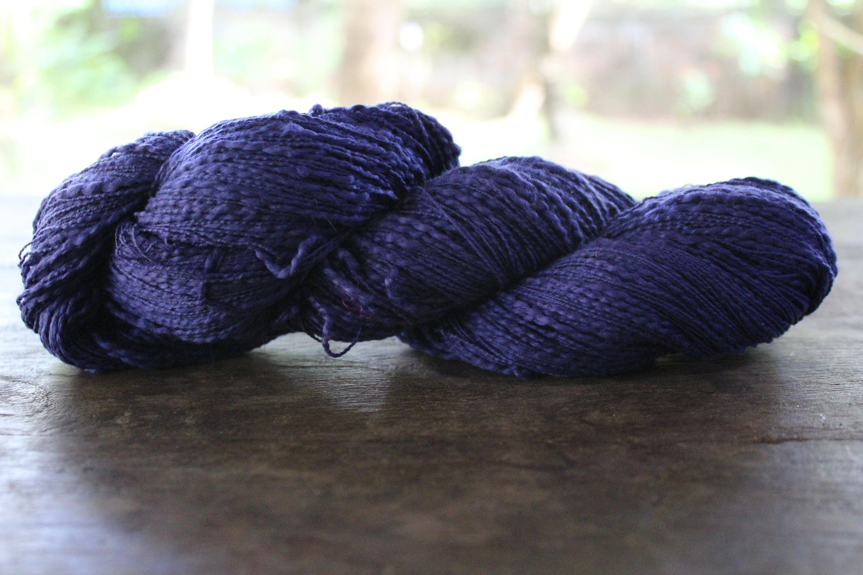 Natural Slub Cotton Yarn Blue Deep 14 Novelty Yarn 100 Etsy