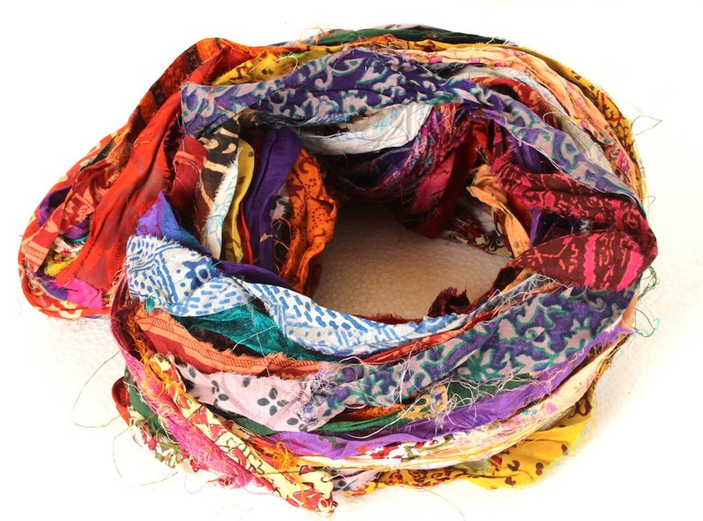 Recycled Sari Silk Ribbon Strips 212 Journal Sari Silk Etsy