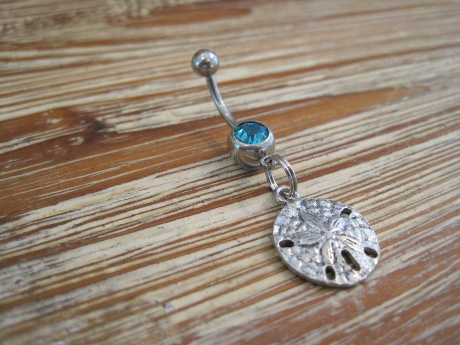 Belly Button Ring Body Jewelry Silver Sand Dollar With a Etsy
