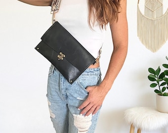 Genuine leather crossbody Bag Handmade Leather Messenger Bag Rustic Leather Sling Bag Vintage Buffalo Leather Fanny Pack Bag  Gift For Her