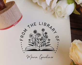 From The Library of |Custom Library Stamp|Personalized BOOK Stamp|Custom Library Stamp|Gift for book lover|Book Stamps|Gift for Booklover