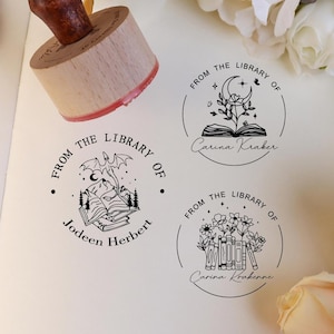 De la bibliothèque de |Timbre de bibliothèque personnalisé|Timbre de livre personnalisé|Timbre de bibliothèque personnalisé|Cadeau pour amoureux des livres|Timbres de livres|Cadeau pour amoureux des livres